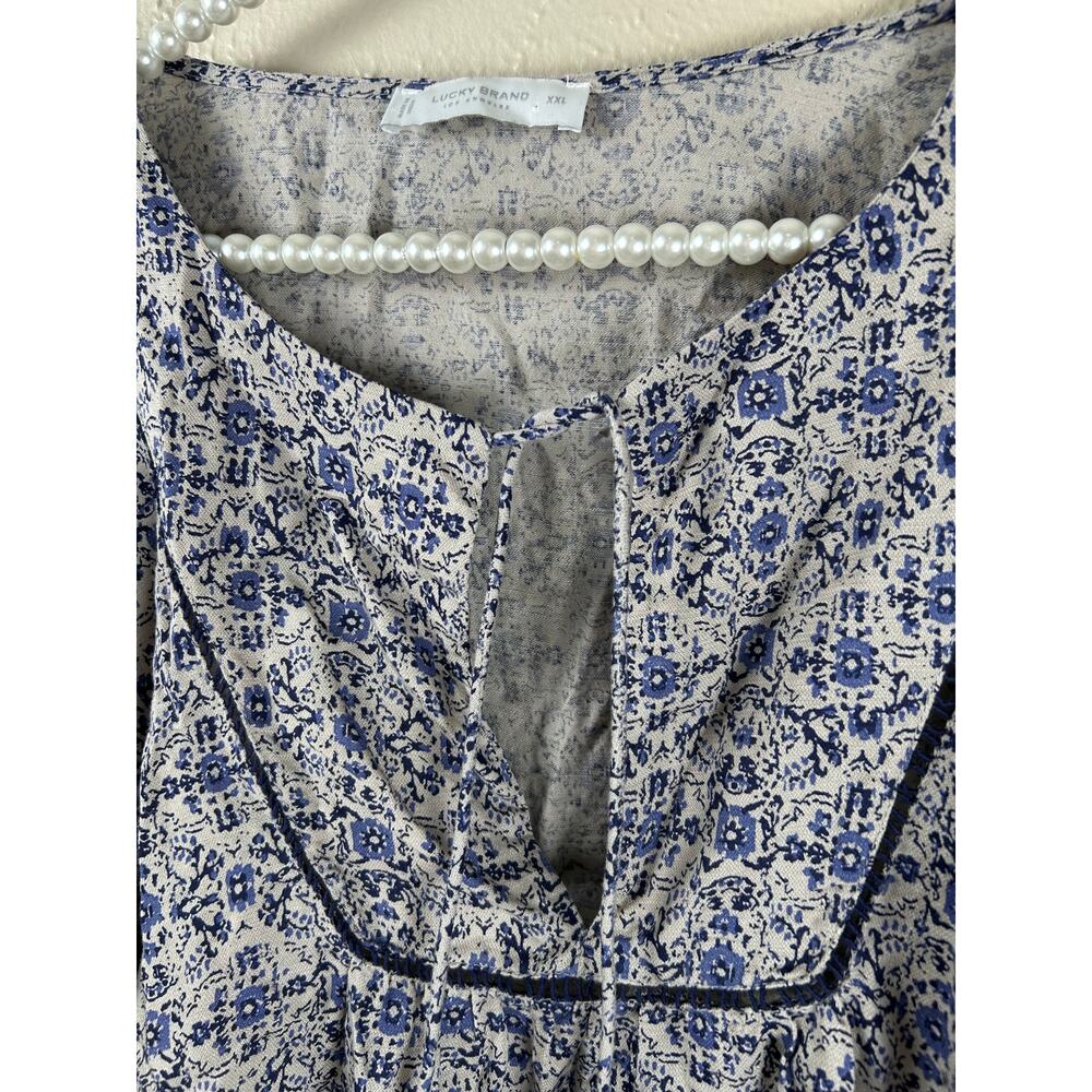 Lucky Brand Blouse Size XXL Long Sleeve Flouncy Cottage Fairy Loose Fit Shirt - Picture 4 of 10